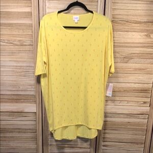 Lularoe Style Irma Yellow With Red Anchors Hi-Low Top New With Tags Size Small